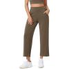 imageODODOS Womens Modal Soft Relaxed Cropped Pants High Waist Casual Wide Leg Pants with Pockets  25quot InseamEspresso