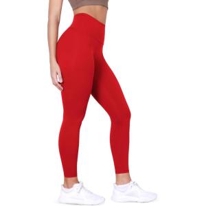 imageODODOS BodyHugging Workout Leggings with Back Pocket for Women 25quot 28quot High Waist Yoga PantsRed