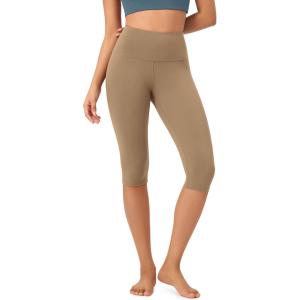 imageODODOS ODCLOUD Buttery Soft Lounge Yoga Capris for Women 14quot  19quot  21quot High Waist Capri LeggingsLight Brown