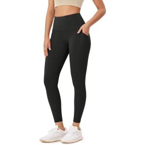 imageODODOS ODLEX 78 High Waist Workout Leggings with Pockets for Women 25quot28quot Tummy Control Athletic Yoga PantsOnyx Black Grey