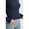imageODODOS Cloud Feeling Long Sleeve Crop Tops for Women Crew Neck Athletic Gym Workout Yoga Tee ShirtsDeep Navy