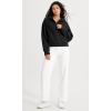 imageODODOS HalfZip Hoodies for Women Fleece Lined Cropped Sweatshirts Pullover Long Sleeve Sweater Thumb HoleBlack