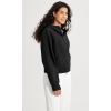 imageODODOS HalfZip Hoodies for Women Fleece Lined Cropped Sweatshirts Pullover Long Sleeve Sweater Thumb HoleBlack