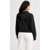 imageODODOS HalfZip Hoodies for Women Fleece Lined Cropped Sweatshirts Pullover Long Sleeve Sweater Thumb HoleBlack