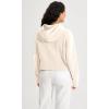imageODODOS HalfZip Hoodies for Women Fleece Lined Cropped Sweatshirts Pullover Long Sleeve Sweater Thumb HoleCream