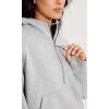 imageODODOS HalfZip Hoodies for Women Fleece Lined Cropped Sweatshirts Pullover Long Sleeve Sweater Thumb HoleHeather Grey