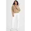 imageODODOS HalfZip Hoodies for Women Fleece Lined Cropped Sweatshirts Pullover Long Sleeve Sweater Thumb HoleKhaki