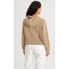 imageODODOS HalfZip Hoodies for Women Fleece Lined Cropped Sweatshirts Pullover Long Sleeve Sweater Thumb HoleKhaki