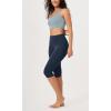 imageODODOS ODLEX High Waist Knee Length Workout Capris for Women 14quot 19quot Tummy Control Athletic Running Capri LeggingsNavy