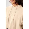 imageODODOS Purevibe Cotton Cropped Hoodies for Women Long Sleeve Pullover Crop Hooded SweatshirtsBeige