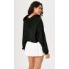 imageODODOS Purevibe Cotton Cropped Hoodies for Women Long Sleeve Pullover Crop Hooded SweatshirtsBlack
