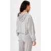 imageODODOS Purevibe Cotton Cropped Hoodies for Women Long Sleeve Pullover Crop Hooded SweatshirtsHeather Gray
