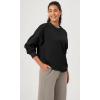 imageODODOS Womens Fleece Lined Oversized Sweatshirts Long Sleeve Crew Neck Pullover TopBlack