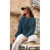 imageODODOS Womens Fleece Lined Oversized Sweatshirts Long Sleeve Crew Neck Pullover TopInk Blue