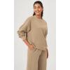 imageODODOS Womens Fleece Lined Oversized Sweatshirts Long Sleeve Crew Neck Pullover TopKhaki