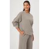 imageODODOS Womens Fleece Lined Oversized Sweatshirts Long Sleeve Crew Neck Pullover TopMushroom