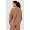 imageODODOS Womens Fleece Lined Oversized Sweatshirts Long Sleeve Crew Neck Pullover TopMuted Clay