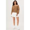 imageODODOS Womens Purevibe Cotton Double V Sweatshirts Long Sleeve Fall Outfits Oversized Pullover TopsBrown