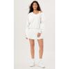 imageODODOS Womens Purevibe Cotton Double V Sweatshirts Long Sleeve Fall Outfits Oversized Pullover TopsWhite