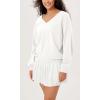 imageODODOS Womens Purevibe Cotton Double V Sweatshirts Long Sleeve Fall Outfits Oversized Pullover TopsWhite