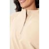 imageODODOS Womens Purevibe Cotton HalfZip Pullover Funnel Neck Sweatshirts Long Sleeve TopsBeige