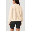 imageODODOS Womens Purevibe Cotton HalfZip Pullover Funnel Neck Sweatshirts Long Sleeve TopsBeige