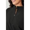 imageODODOS Womens Purevibe Cotton HalfZip Pullover Funnel Neck Sweatshirts Long Sleeve TopsBlack
