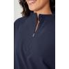 imageODODOS Womens Purevibe Cotton HalfZip Pullover Funnel Neck Sweatshirts Long Sleeve TopsDark Blue