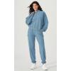 imageODODOS Womens Purevibe Cotton HalfZip Pullover Funnel Neck Sweatshirts Long Sleeve TopsSteel Blue
