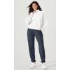 imageODODOS Womens Purevibe Cotton HalfZip Pullover Funnel Neck Sweatshirts Long Sleeve TopsWhite