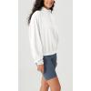 imageODODOS Womens Purevibe Cotton HalfZip Pullover Funnel Neck Sweatshirts Long Sleeve TopsWhite
