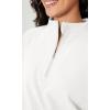 imageODODOS Womens Purevibe Cotton HalfZip Pullover Funnel Neck Sweatshirts Long Sleeve TopsWhite