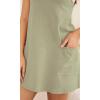 imageODODOS Womens Purevibe Cotton Mini Dress with Pockets Strappy Racerback Cover Up Tank Dress Shirts Not IncludedGray Green