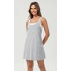 imageODODOS Womens Purevibe Cotton Mini Dress with Pockets Strappy Racerback Cover Up Tank Dress Shirts Not IncludedHeather Gray