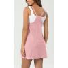 imageODODOS Womens Purevibe Cotton Mini Dress with Pockets Strappy Racerback Cover Up Tank Dress Shirts Not IncludedLotus Pink