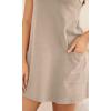 imageODODOS Womens Purevibe Cotton Mini Dress with Pockets Strappy Racerback Cover Up Tank Dress Shirts Not IncludedPlaza Taupe