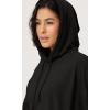 imageODODOS Womens Purevibe Cotton Oversized Hoodies Side Slit Sweatshirts Long Sleeve Pullover Top with PocketBlack