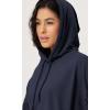 imageODODOS Womens Purevibe Cotton Oversized Hoodies Side Slit Sweatshirts Long Sleeve Pullover Top with PocketDark Blue