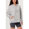 imageODODOS Womens Purevibe Cotton Oversized Hoodies Side Slit Sweatshirts Long Sleeve Pullover Top with PocketHeather Gray