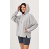 imageODODOS Womens Purevibe Cotton Oversized Hoodies Side Slit Sweatshirts Long Sleeve Pullover Top with PocketHeather Gray