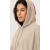 imageODODOS Womens Purevibe Cotton Oversized Hoodies Side Slit Sweatshirts Long Sleeve Pullover Top with PocketPlaza Taupe