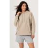 imageODODOS Womens Purevibe Cotton Oversized Hoodies Side Slit Sweatshirts Long Sleeve Pullover Top with PocketPlaza Taupe