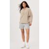 imageODODOS Womens Purevibe Cotton Oversized Hoodies Side Slit Sweatshirts Long Sleeve Pullover Top with PocketPlaza Taupe