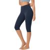 imageODODOS ODLEX High Waist Knee Length Workout Capris for Women 14quot 19quot Tummy Control Athletic Running Capri LeggingsNavy