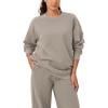 imageODODOS Womens Fleece Lined Oversized Sweatshirts Long Sleeve Crew Neck Pullover TopMushroom