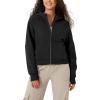 imageODODOS Womens Full Zipper Hoodies Fleece Lined Long Sleeve Sweatshirts Oversized Cropped Fall Winter OutfitsBlack