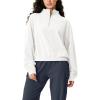imageODODOS Womens Purevibe Cotton HalfZip Pullover Funnel Neck Sweatshirts Long Sleeve TopsWhite