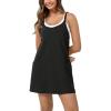 imageODODOS Womens Purevibe Cotton Mini Dress with Pockets Strappy Racerback Cover Up Tank Dress Shirts Not IncludedBlack