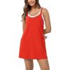 imageODODOS Womens Purevibe Cotton Mini Dress with Pockets Strappy Racerback Cover Up Tank Dress Shirts Not IncludedOrange