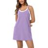 imageODODOS Womens Purevibe Cotton Mini Dress with Pockets Strappy Racerback Cover Up Tank Dress Shirts Not IncludedPurple